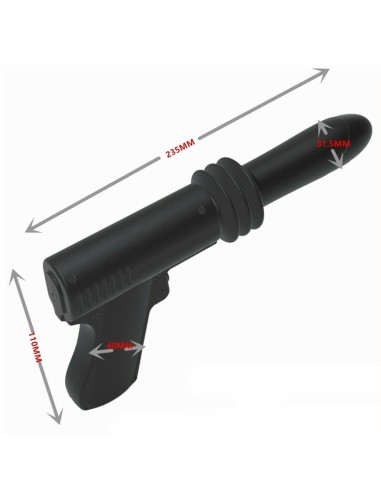 Gode vibrant avec poussée Fuck Gun 10 x 3cm