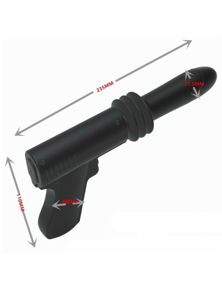 Gode vibrant avec poussée Fuck Gun 10 x 3cm