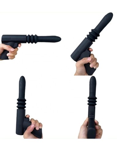 Gode vibrant avec poussée Fuck Gun 10 x 3cm