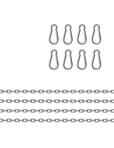 Set 4 châines et 8 mousquetons en métal