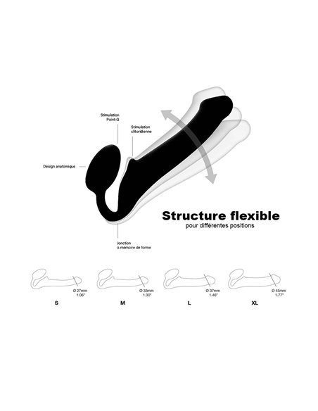 Gode ceinture strap-on noir L Gode ceinture strap-on noir L