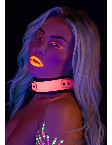 Collier-Laisse phosphorescent Glow Pink Taboom