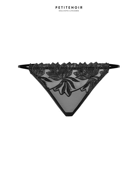 Slip échancré tulle et broderies