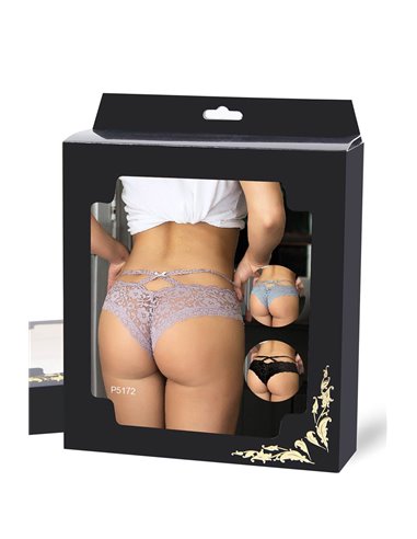 Tanga rose en dentelle fine