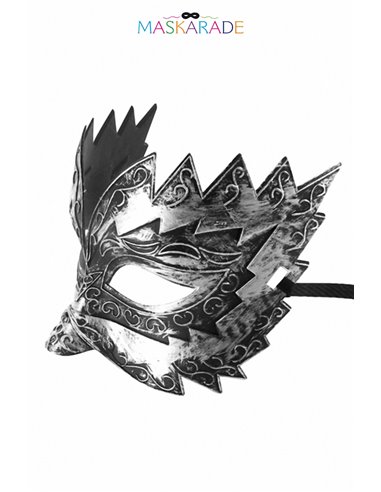 Masque semi-rigide argenté Don Giovanni