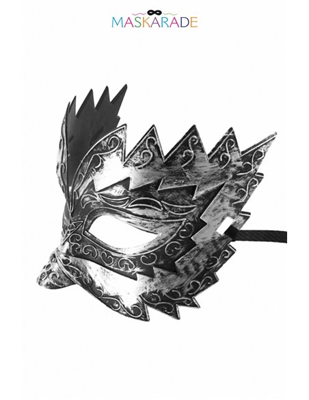 Masque semi-rigide argenté Don Giovanni