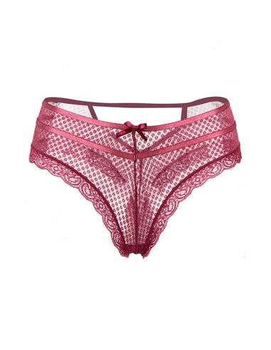 Tanga bordeaux dentelle - Paris Hollywood