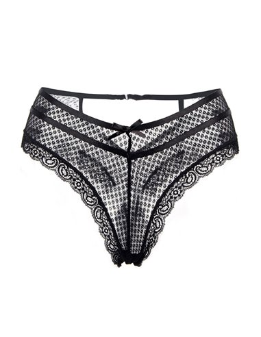 Tanga noir dentelle - Paris Hollywood
