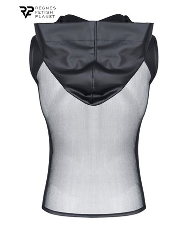 T-shirt à capuche wetlook et mesh - Regnes