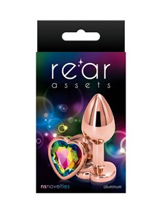 Plug anal aluminium coeur Rose Gold S - Rear Assets 2