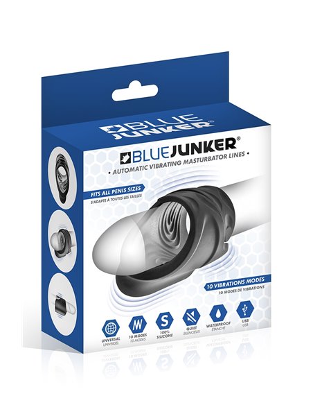 Masturbateur vibrant USB Compact Lines - Blue Junker