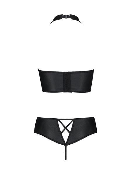 Bustier et string faux cuir Nancy - Passion