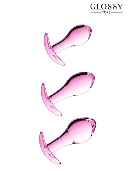 Set 3 plugs anal en verre Glossy Toys n° 17 Pink Set 3 plugs anal en verre Glossy Toys n° 17 Pink