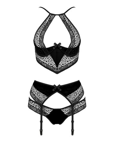 Ensemble à jarretelles Scarlet noir - Passion