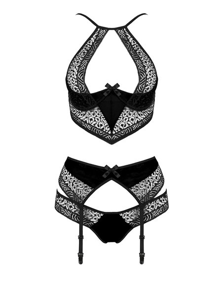 Ensemble à jarretelles Scarlet noir - Passion