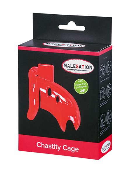 Cage de chasteté ABS rouge - Malesation