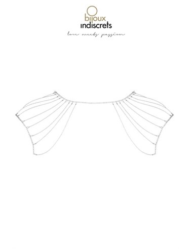 Bijoux d'épaules et de dos en chainettes métalliques argentées