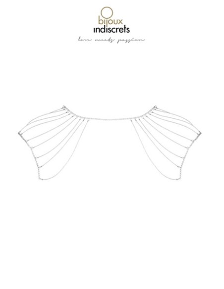 Bijoux d'épaules et de dos en chainettes métalliques argentées