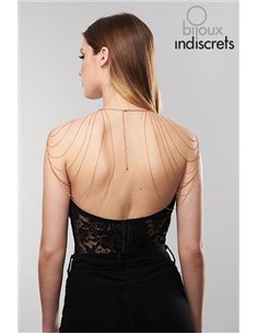 Bijoux épaules et dos en chainettes métalliques dorées 2