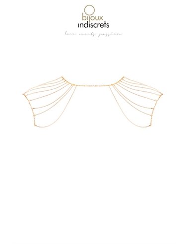 Bijoux épaules et dos en chainettes métalliques dorées
