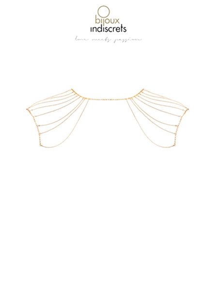 Bijoux épaules et dos en chainettes métalliques dorées