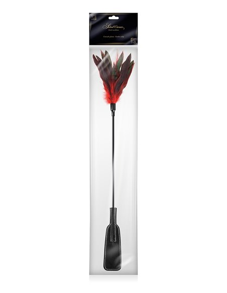 Tapette à plumes rouges et noires - Sweet caress