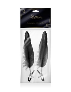 Pinces à seins plume noire - Sweet Caress 2