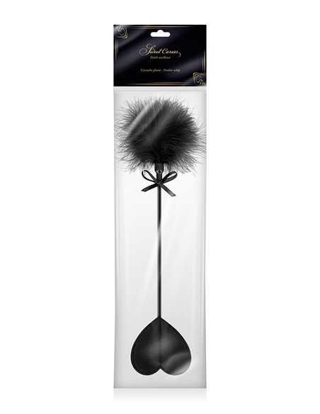 Tapette coeur avec pompon noir - Sweet Caress