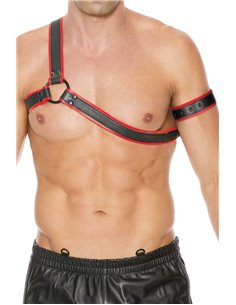 Harnais Gladiator rouge et noir - Ouch!