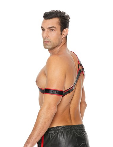 Harnais Gladiator rouge et noir - Ouch!