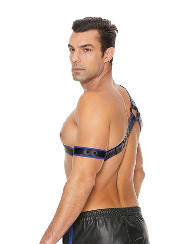Harnais Gladiator bleu et noir - Ouch!