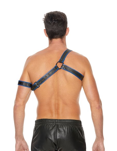 Harnais Gladiator bleu et noir - Ouch!
