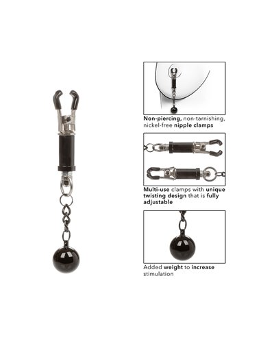 Pinces à tétons  avec poids - Calexotics