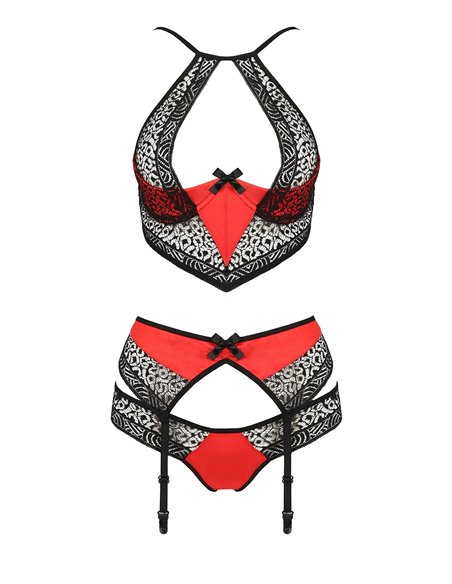 Ensemble à jarretelles Scarlet rouge - Passion