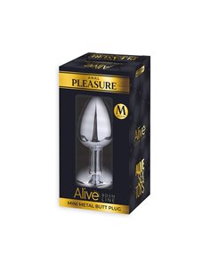 Plug métal bijou noir M - Alive 2