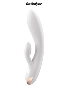 Vibro Rabbit connecté Double Flex blanc - Satisfyer 2