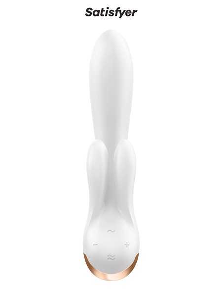 Vibro Rabbit connecté Double Flex blanc - Satisfyer